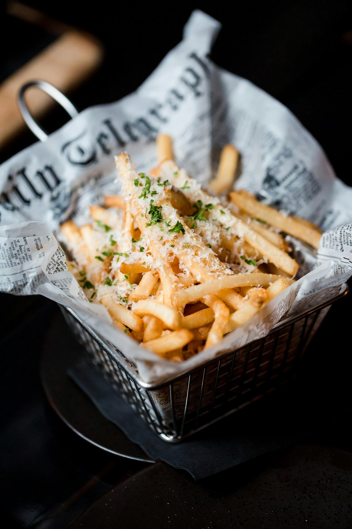 Seasoned crinkle-cut fries